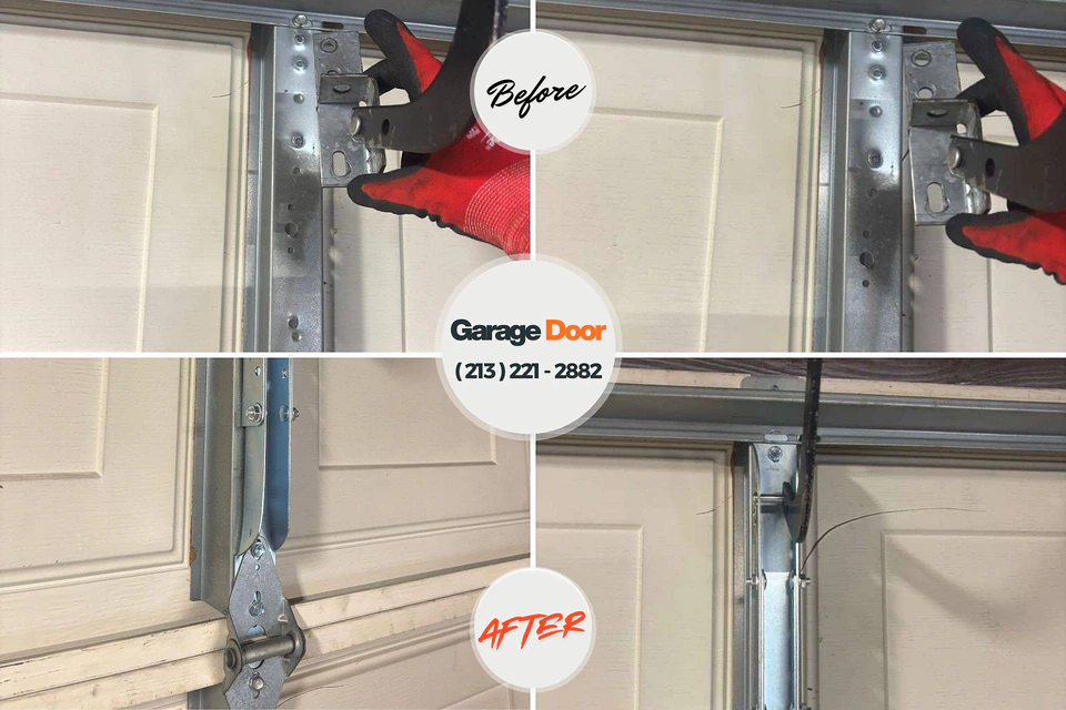 Before and after: garage door repair Oronogo, MO